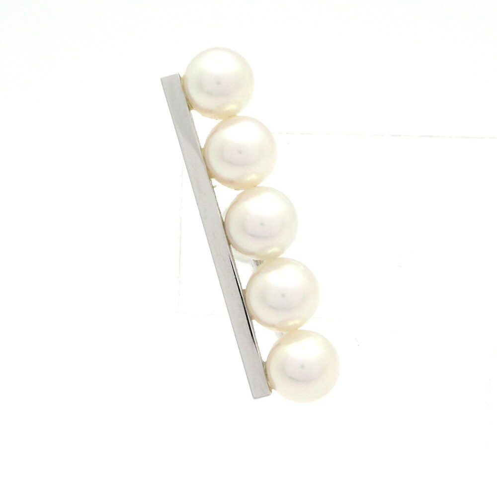 Tasaki Balance Plus Earring Clip On Earrings E-3842 18K White Gold White Pearl